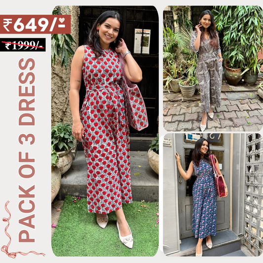 3 Combo Dress |  Long Frocks Meet Jumpsuits: Dress Your Way | D-10