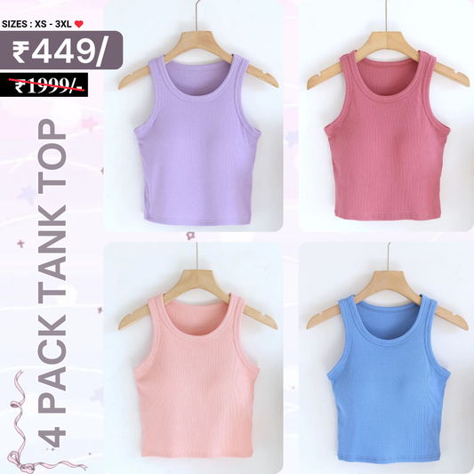 4-Pack Women’s Tank Tops – Stylish, Soft & Affordable | TT-10