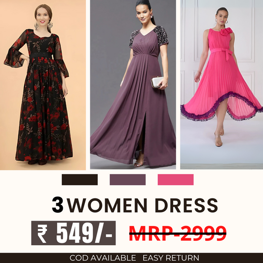 Women’s 3-Pack Dress Set | Step into Style and Comfort | C-061