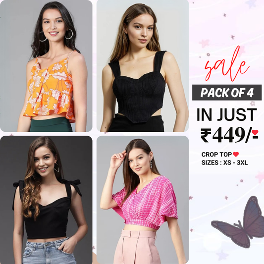 4 Combo Women Crop Top | Must-Have Crop Tops for Every Wardrobe | CT-10