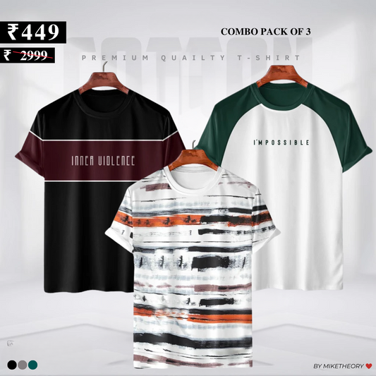 3-Pack T-Shirt Combo: Style, Savings & Everyday Essentials (TS-10)