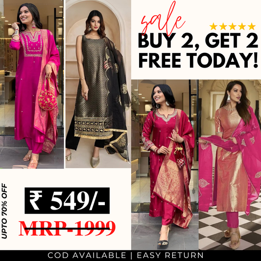 4 Combo Pack | Women’s Suit Set with Dupatta | SD-10