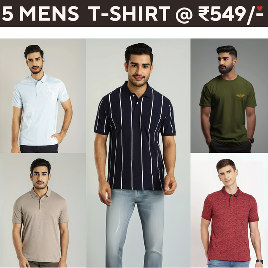 5 T-Shirt Combo | Elevate Your Style | T-70