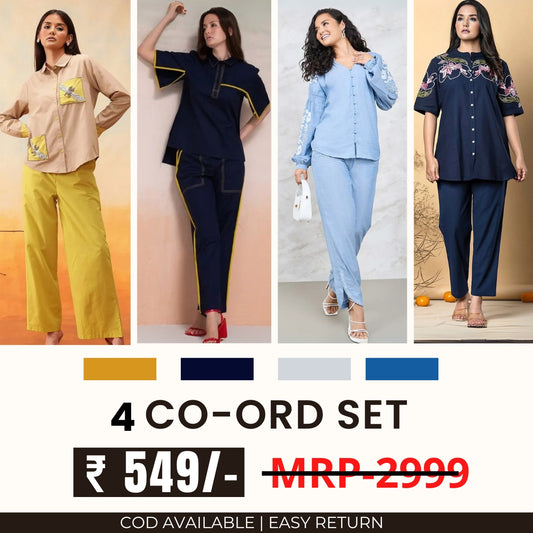 Stylish & Versatile 4 Co-ord Set Combo for Women| CO-11