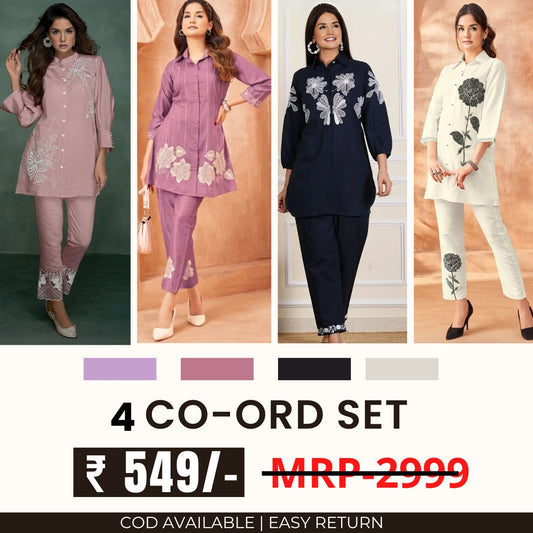 Stylish & Versatile 4 Co-ord Set Combo for Women | CO-14