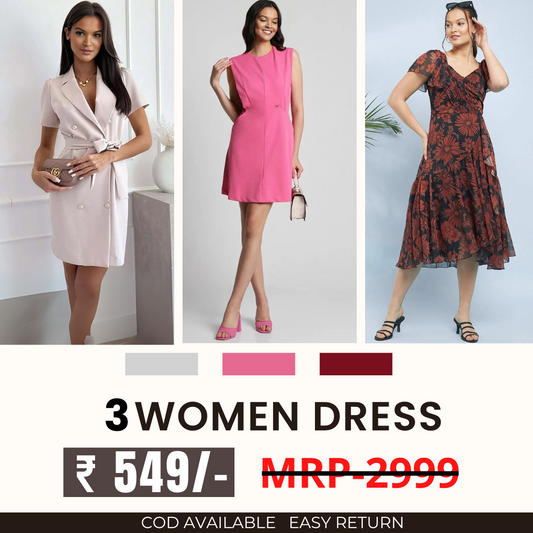 Women’s 3-Pack Dress Set | Step into Style and Comfort | C-067