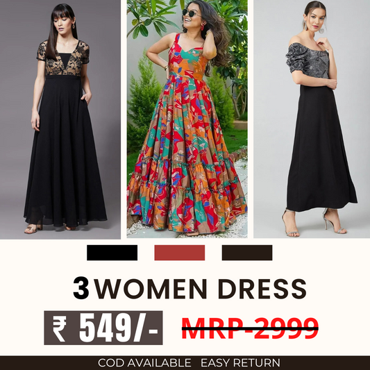 Women’s 3-Pack Dress Set | Step into Style and Comfort | C-068