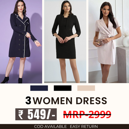 Women’s 3-Pack Dress Set | Step into Style and Comfort | C-069