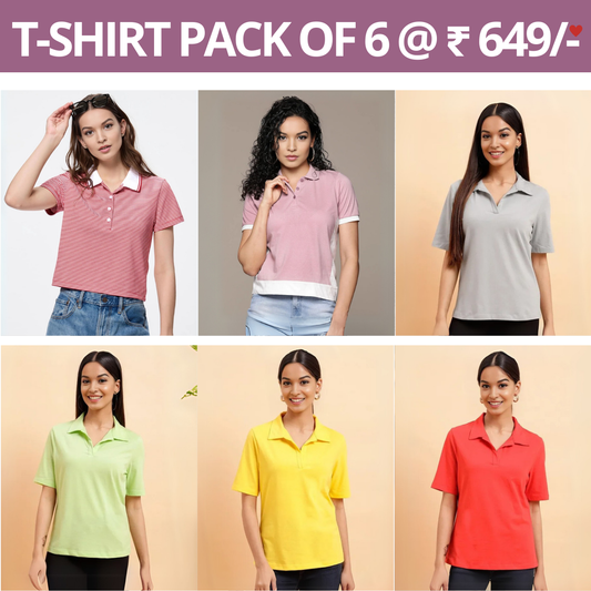 6-Pack of Women’s Tees | Wardrobe Wonders (TSN-01)