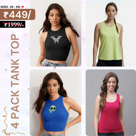4-Pack Women’s Tank Tops – Stylish, Soft & Affordable | TT-01