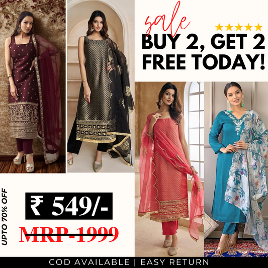 4 Combo Pack | Women’s Suit Set with Dupatta | SD-01