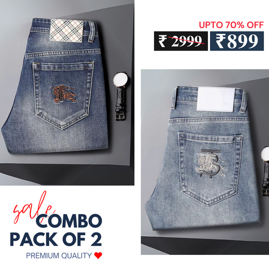 2-Combo Jeans Set: Premium Denim Pairings for Effortless Style (J-01)