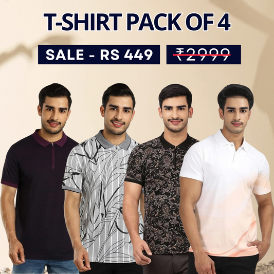 4 T-Shirt Combo | Style, Comfort, and Savings | T-65