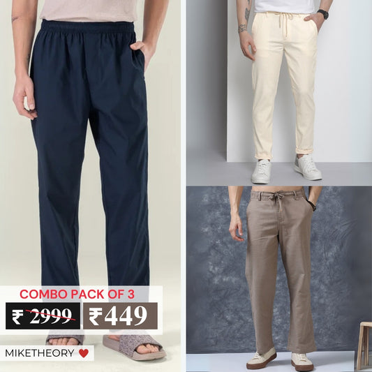 3-Pack Men’s Cotton Lower Trousers –  Ideal for Casual & Daily Wear | T-32