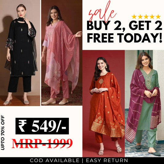 4 Combo Pack | Women’s Suit Set with Dupatta | SD-02