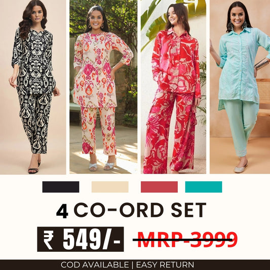 Stylish & Versatile 4 Co-ord Set Combo for Women | CO-2