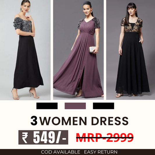 Women’s 3-Pack Dress Set | Step into Style and Comfort | C-054