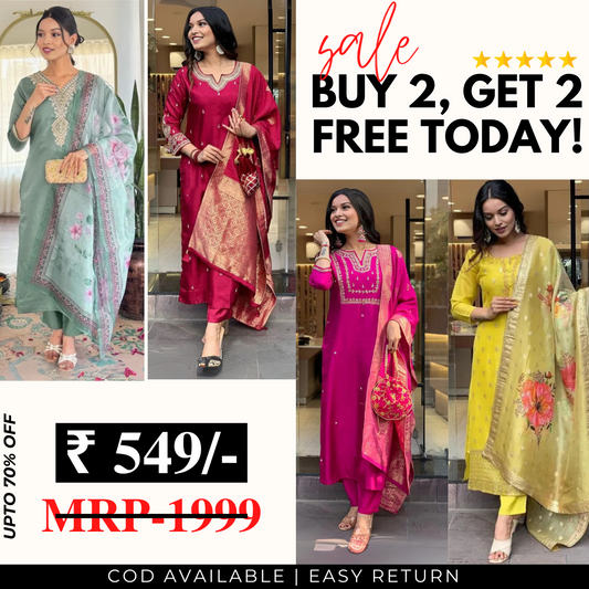 4 Combo Pack | Women’s Suit Set with Dupatta | SD-03