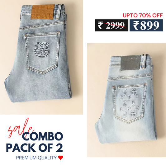 2-Combo Jeans Set: Premium Denim Pairings for Effortless Style (J-03)