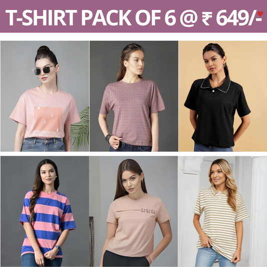6-Pack of Women’s Tees | Wardrobe Wonders (TSN-03)