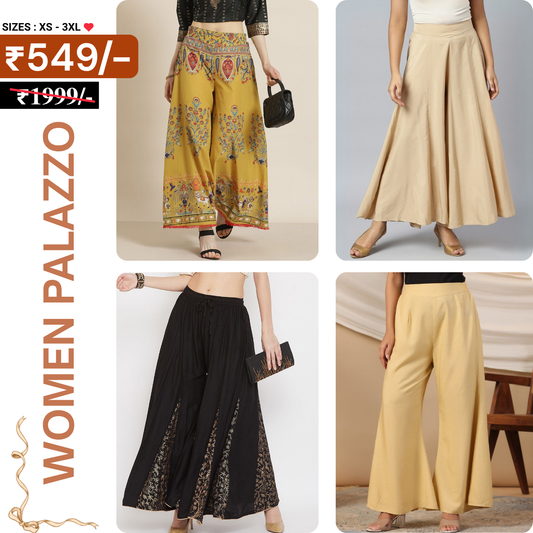 Trendy 4-Pack Combo Palazzo Pants for Women | PP-03