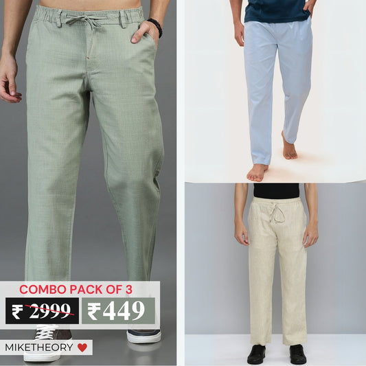 3-Pack Men’s Cotton Lower Trousers –  Ideal for Casual & Daily Wear | T-34
