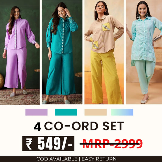 Stylish & Versatile 4 Co-ord Set Combo for Women | CO-4