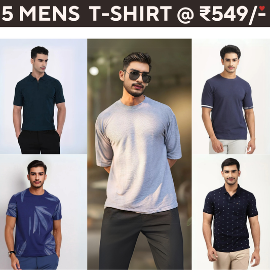5 T-Shirt Combo | Elevate Your Style | T-77