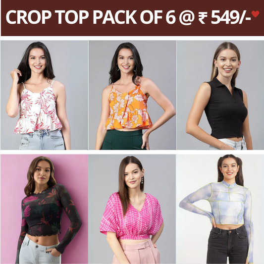6 Combo Women Crop Top | Must-Have Crop Tops for Every Wardrobe | CTN- 04