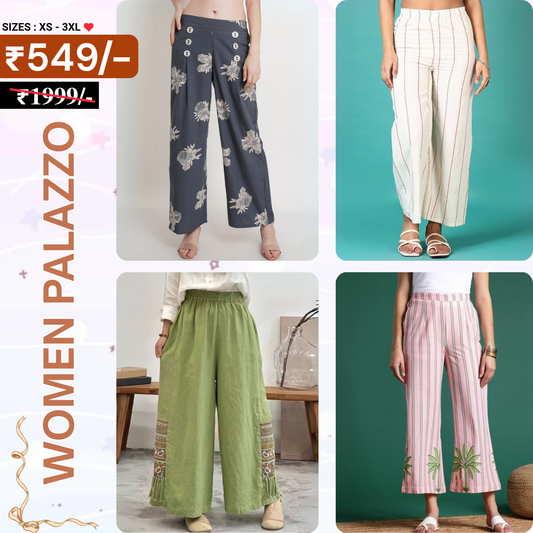 Trendy 4-Pack Combo Palazzo Pants for Women | PP-05