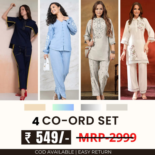 Stylish & Versatile 4 Co-ord Set Combo for Women | CO-5