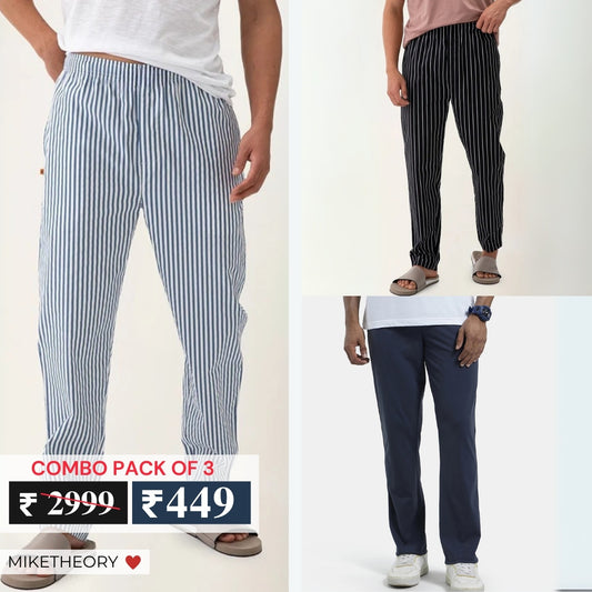 3-Pack Men’s Cotton Lower Trousers –  Ideal for Casual & Daily Wear | T-35