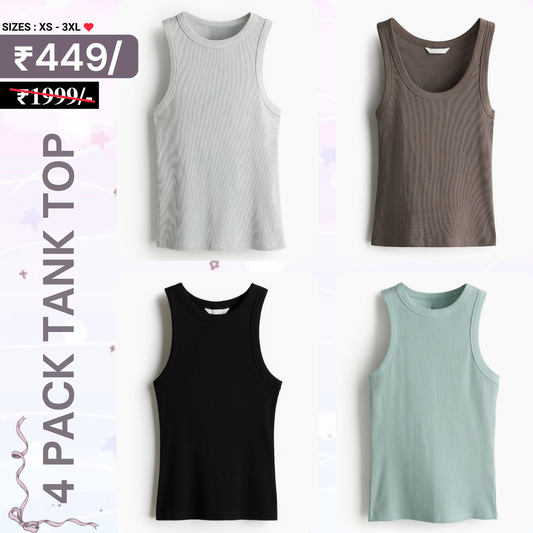 4-Pack Women’s Tank Tops – Stylish, Soft & Affordable | TT-06