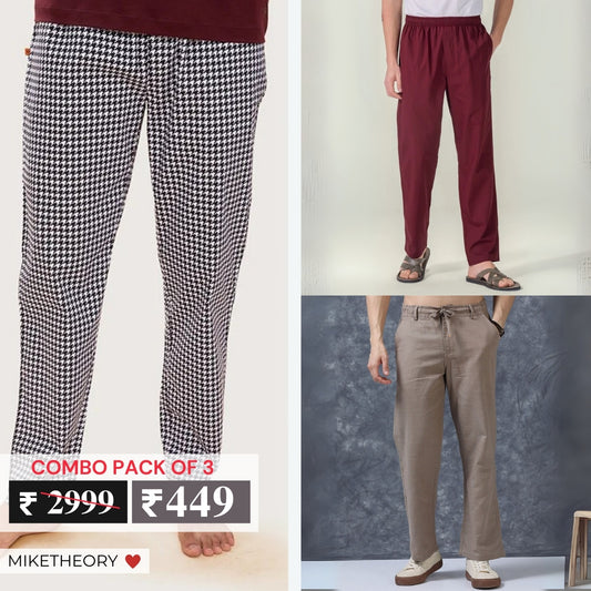 3-Pack Men’s Cotton Lower Trousers –  Ideal for Casual & Daily Wear | T-36