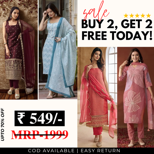 4 Combo Pack | Women’s Suit Set with Dupatta | SD-06