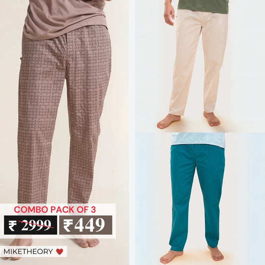 3-Pack Men’s Cotton Lower Trousers –  Ideal for Casual & Daily Wear | T-37