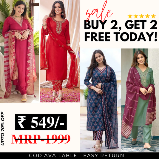 4 Combo Pack | Women’s Suit Set with Dupatta | SD-07