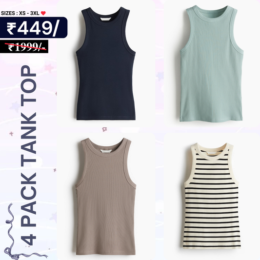 4-Pack Women’s Tank Tops – Stylish, Soft & Affordable | TT-08