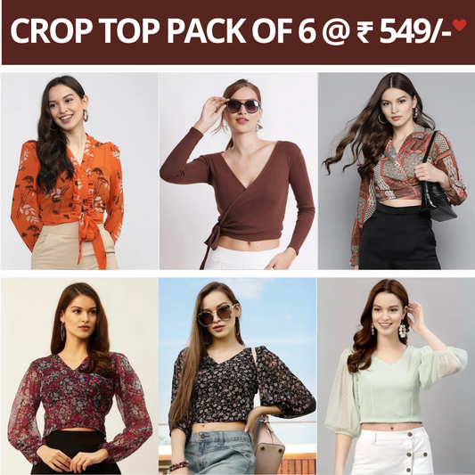 6 Combo Women Crop Top | Must-Have Crop Tops for Every Wardrobe | CTN- 08
