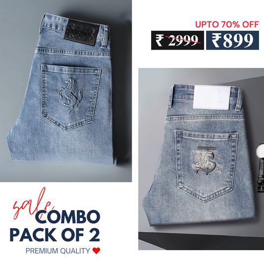 2-Combo Jeans Set: Premium Denim Pairings for Effortless Style (J-08)