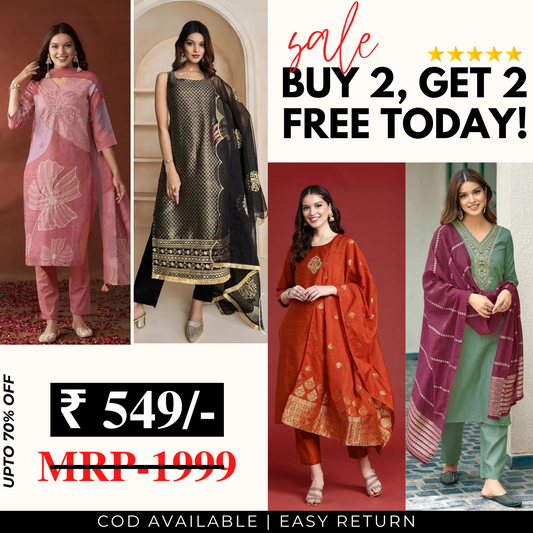 4 Combo Pack | Women’s Suit Set with Dupatta | SD-08
