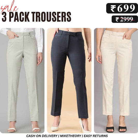 3-Pack of Women’s Trousers & Formal Pants (TF-08)