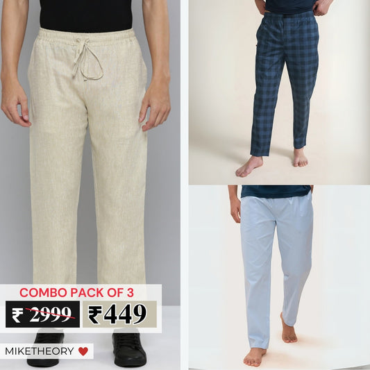3-Pack Men’s Cotton Lower Trousers –  Ideal for Casual & Daily Wear | T-38
