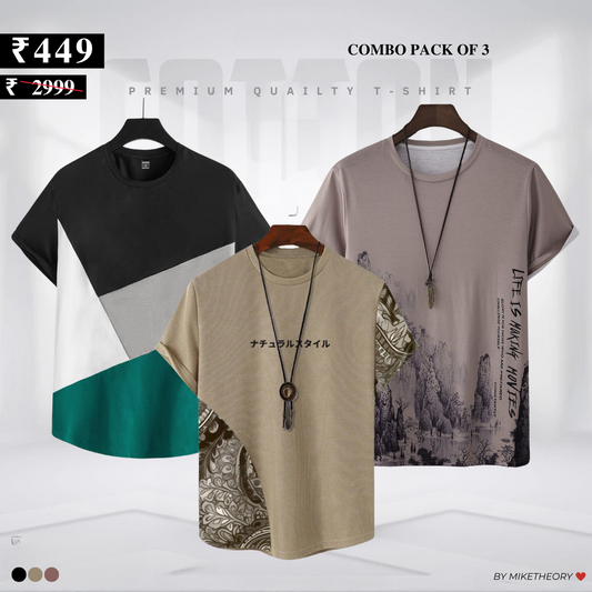 3-Pack T-Shirt Combo: Style, Savings & Everyday Essentials (TS-08)