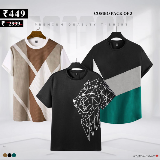 3-Pack T-Shirt Combo: Style, Savings & Everyday Essentials (TS-09)