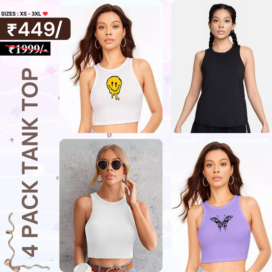 4-Pack Women’s Tank Tops – Stylish, Soft & Affordable | TT-09