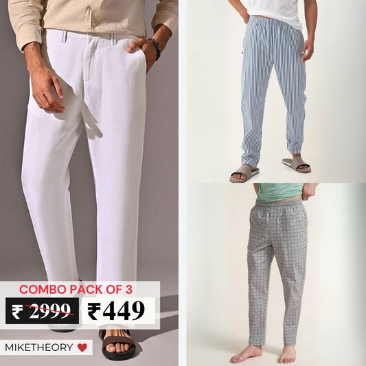 3-Pack Men’s Cotton Lower Trousers –  Ideal for Casual & Daily Wear | T-39