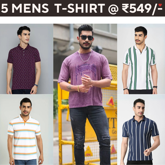 5 T-Shirt Combo | Elevate Your Style | T-72