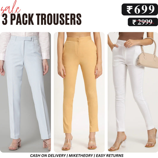 3-Pack of Women’s Trousers & Formal Pants (TF-09)