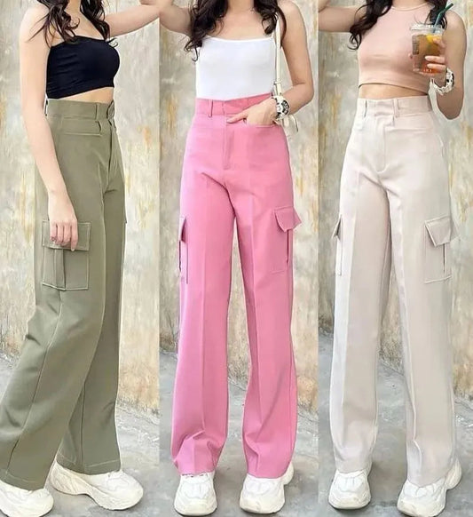 SALE LIVE !! 🔥🚀 (PACK - 3) Straight-leg pants with horizontal pockets